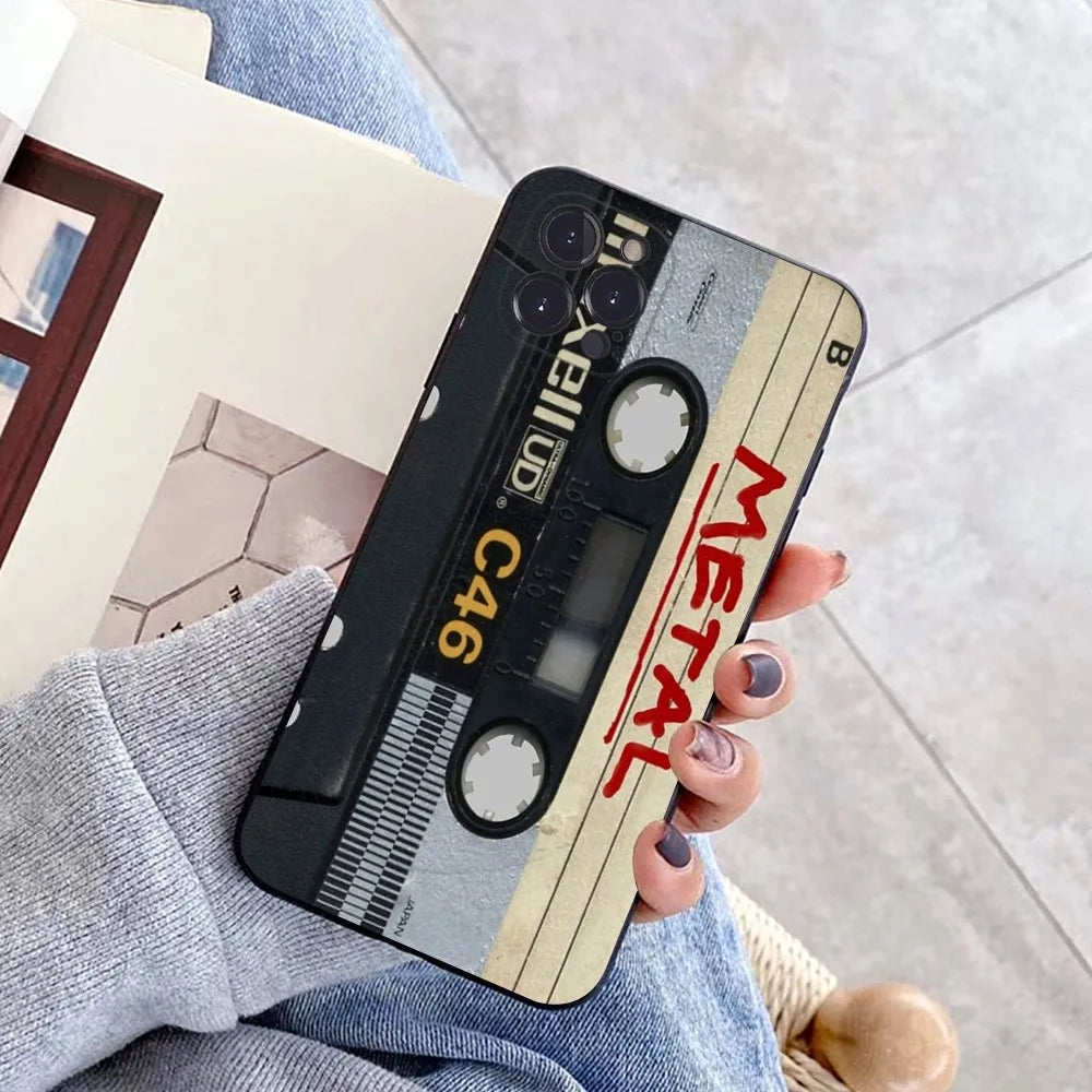 Magnetic Radio tape Cassette Phone Case for iPhone 15 8 7 6 6S Plus X SE 2020 XR XS 14 11 12 13 Mini Pro Max Mobile Case