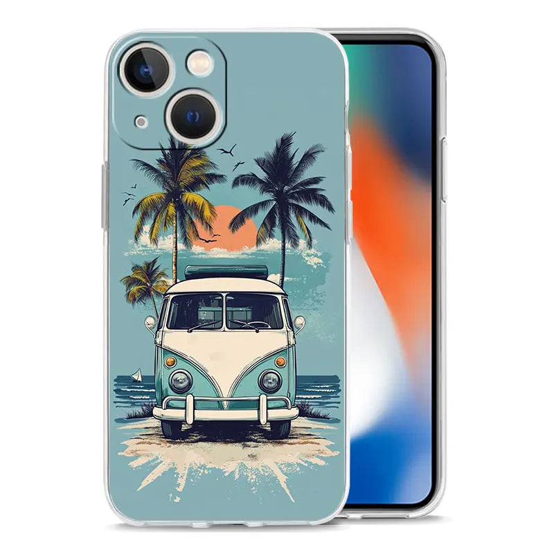 Phone Case For iPhone 17 Cases iPhone Air 16 15 12 13 14 Pro Max 15 Plus 16Pro iPhone11 Cover Combi Van Car Outdoor Camping