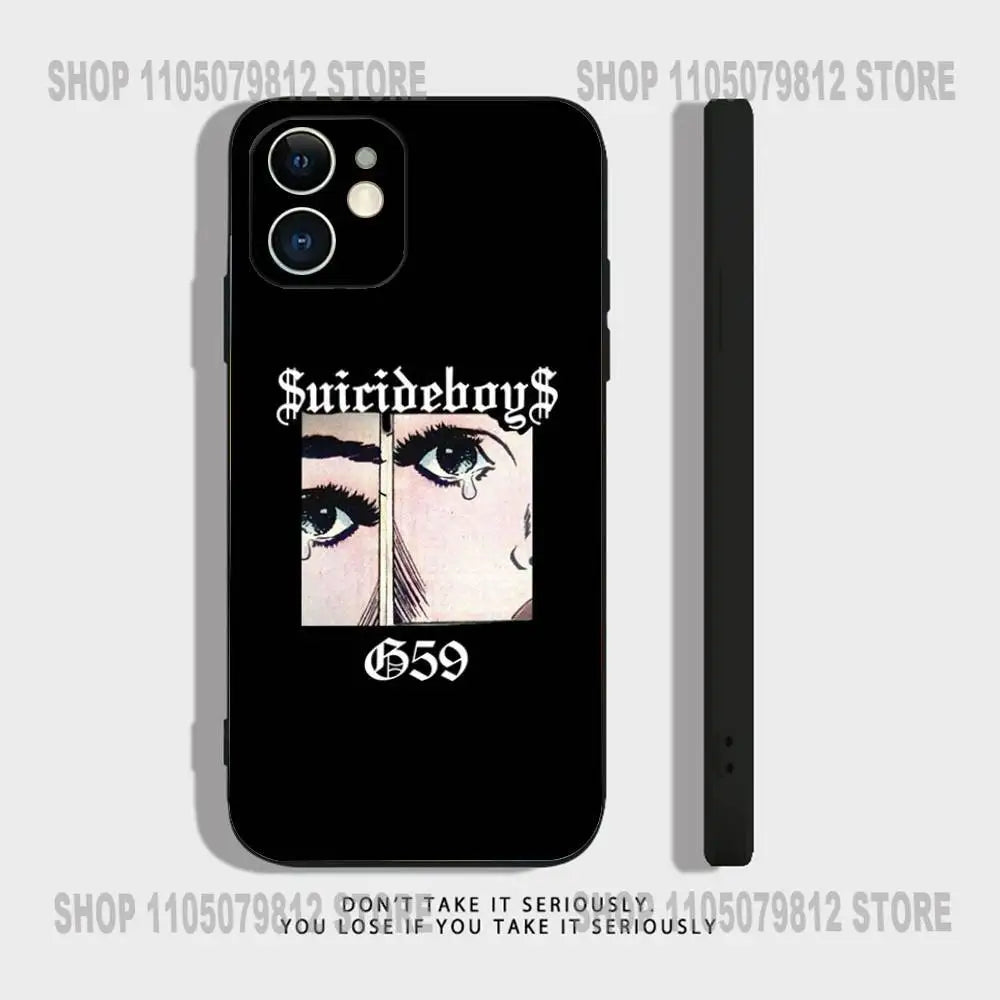 Rap Group S-Suicideboys-S G59 Phone Case For iPhone 17,16,15,14,13,12,11,XR,Pro,XS,Max,XR,Plus,Mini Silicone Black Shockproof