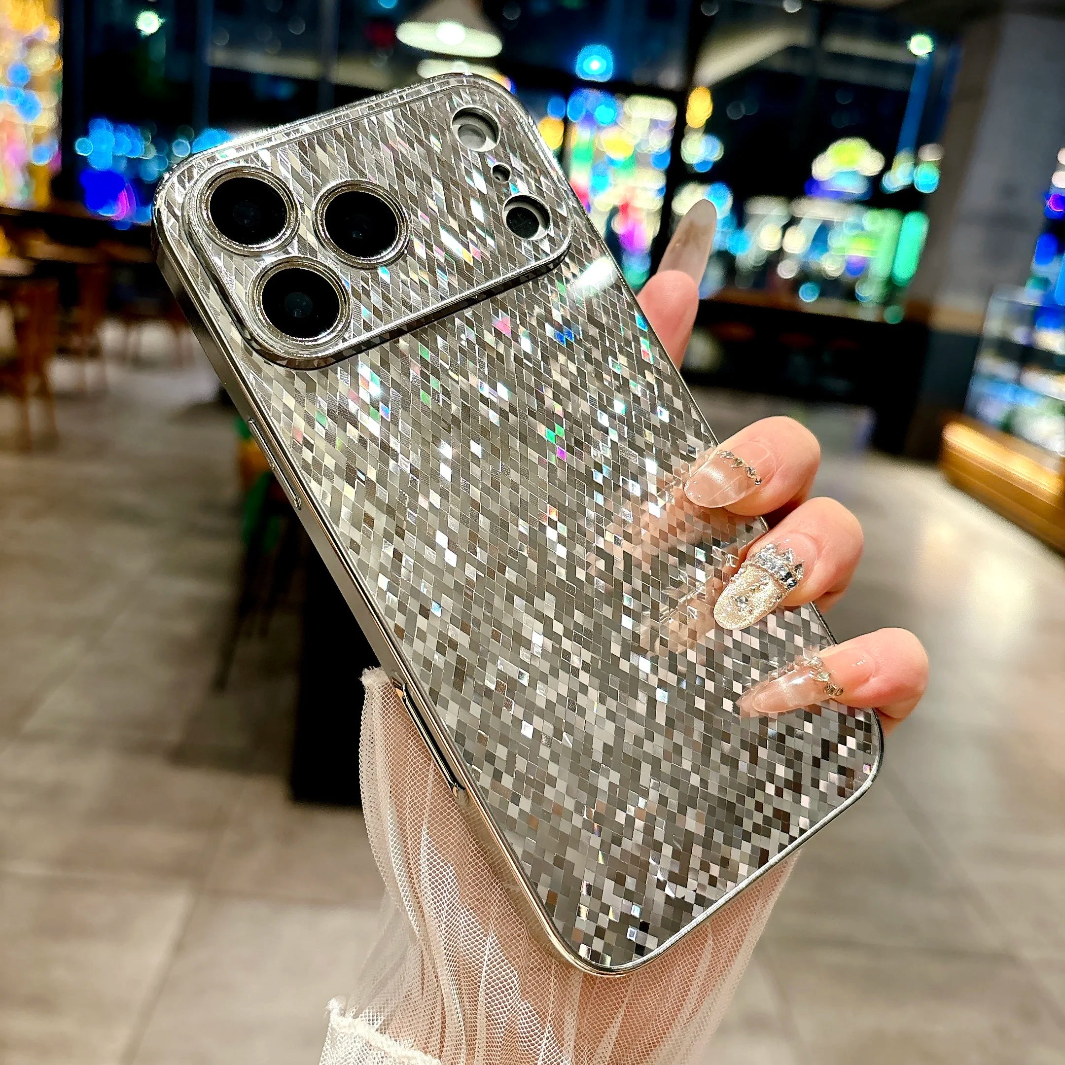 Chic Bling Glitter Plating Phone Case For iPhone 17 Air 16 15 14 12 11 Pro Max Plus Nightclub Party Focus Shiny Soft Hard Cover
