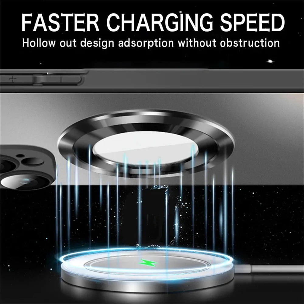 Original AG Frosted Glass Magnetic Phone Case For iPhone 16 15 Pro Max 14 13 12 11 For Magsafe Wireless Charging Plain Cover