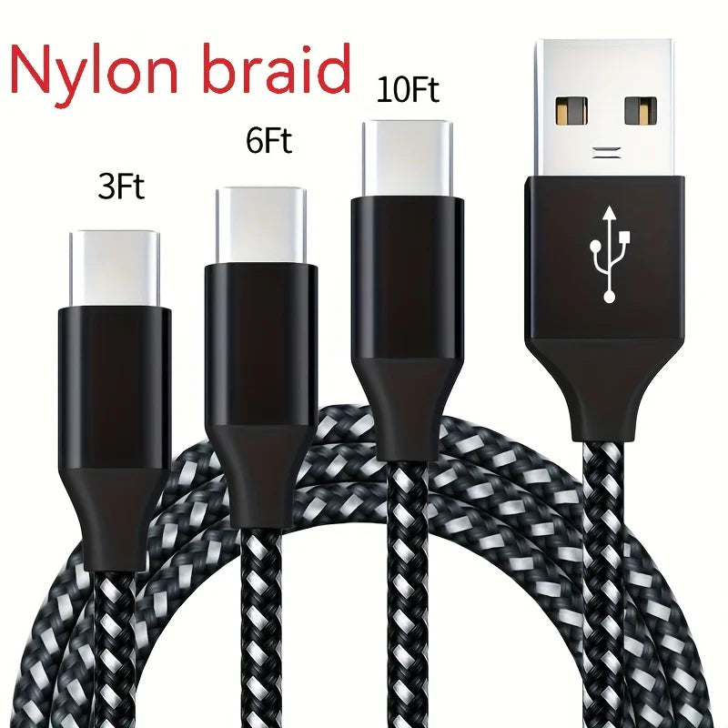 LAIHONEN USB Type C Cable Fast Charging USB C Charger Cord For For iPhone 15 16  Huawei P40 P30 Realme Oppo Oneplus 1m 2m 3m