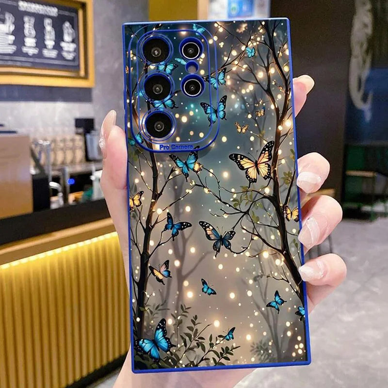 Glow In The Dark Butterfly Phone Case For Samsung Galaxy A06 A16 A55 A54 5G A53 A14 A34 A15 A35 S21 FE S25 S22 S23 S24 S26 Ultra