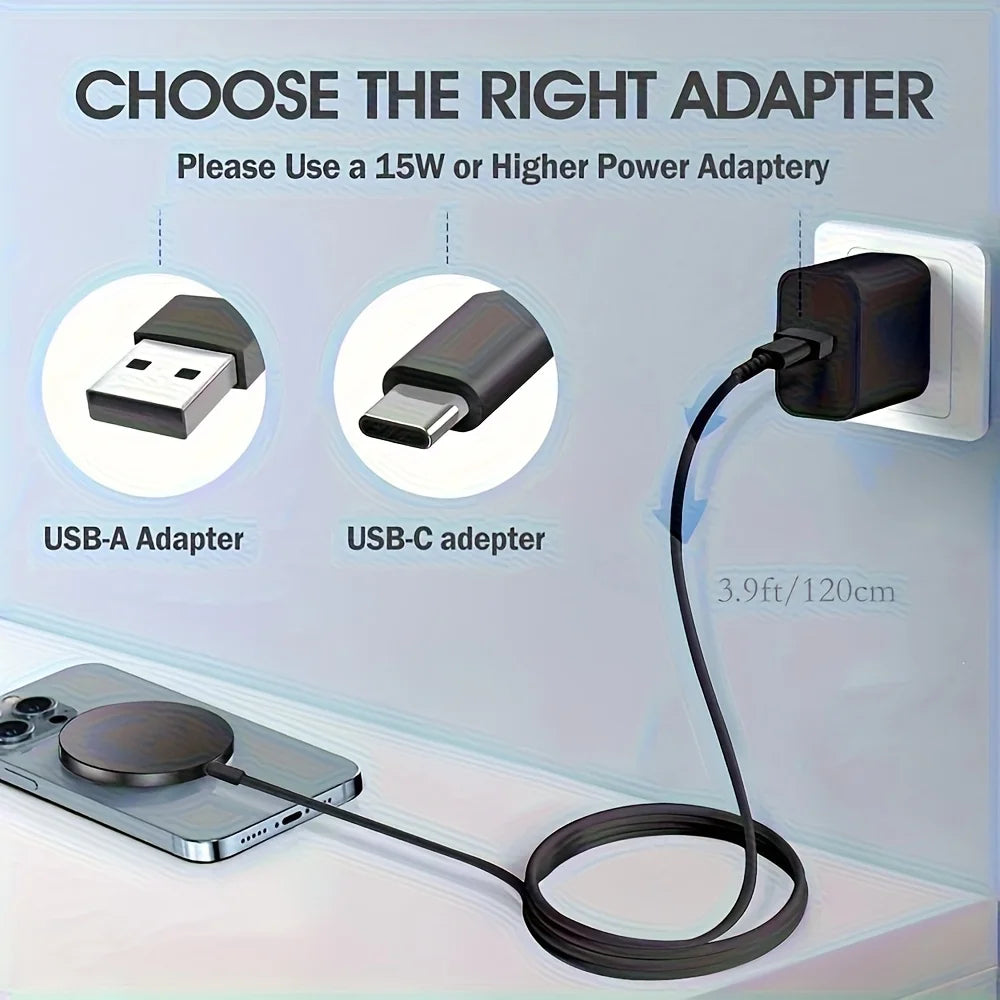 Original Wireless Charger 15W Fast Charging 2 in 1 USB-C + USB-A Port for cell phone