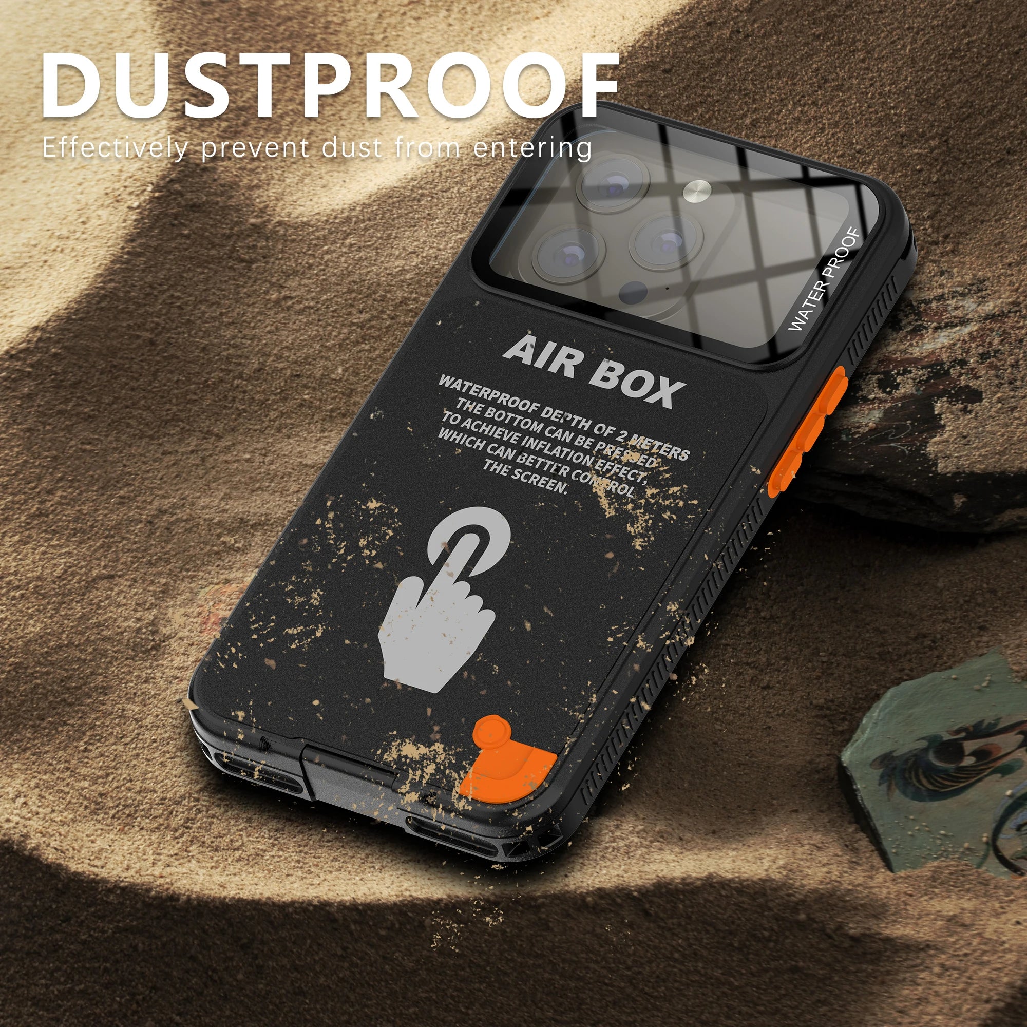 360 Waterproof Air Box Phone Case For iPhone 16 Pro Max 15 14 13 Underwater Taking Dustproof Swimming Professional Diving Cases
