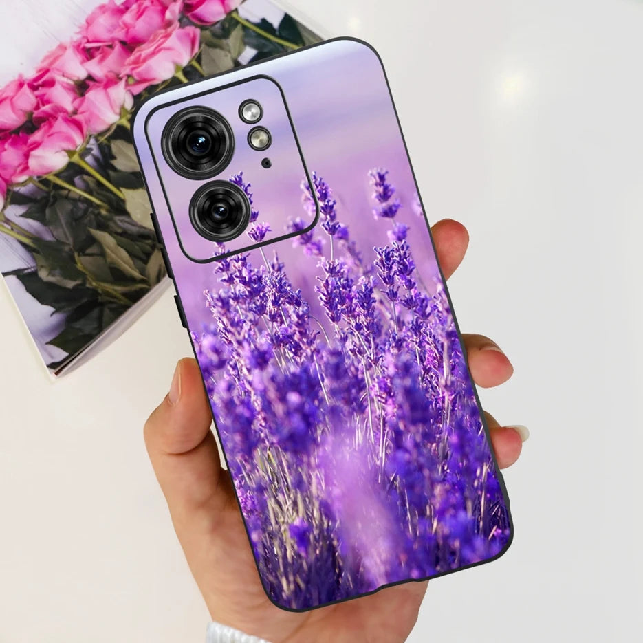 For Motorola Edge 40 Case XT2303-2 Colorful Flower Painted Back Cover 6.55'' Soft Fundas For Motorola Edge 40 Edge40 Phone Cases