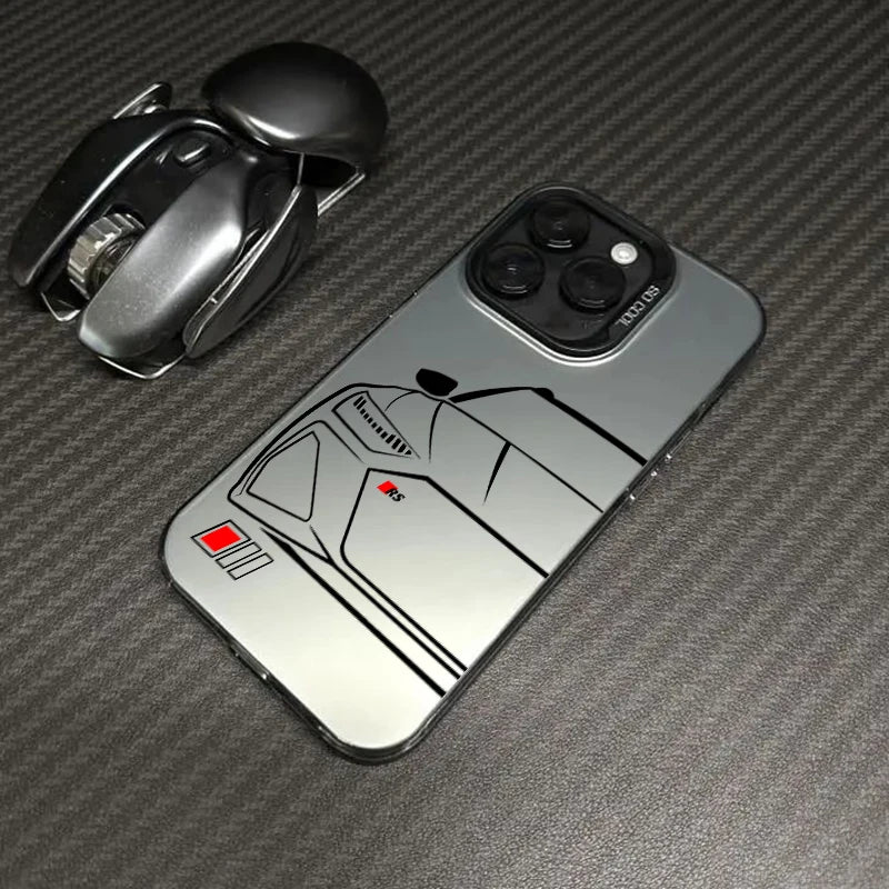 Sport Car Phone Case for iPhone 17 AIR 16 15 14 13 Pro 12 11 Pro Xs X XR Max Laser Hard PC+TPU Cases Back Cover-S663P1