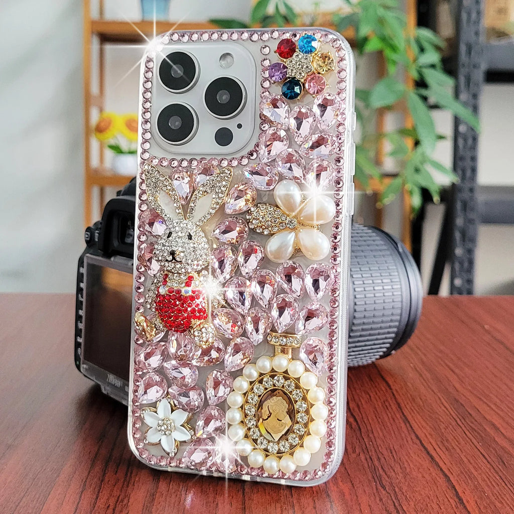 Cases for iPhone 16 15 14 13 12 11 8 7 Pro Max Plus mini X XS XR SE 2020 2022 Case Diamond Phone Cover Sunjolly iPhone 16 Case