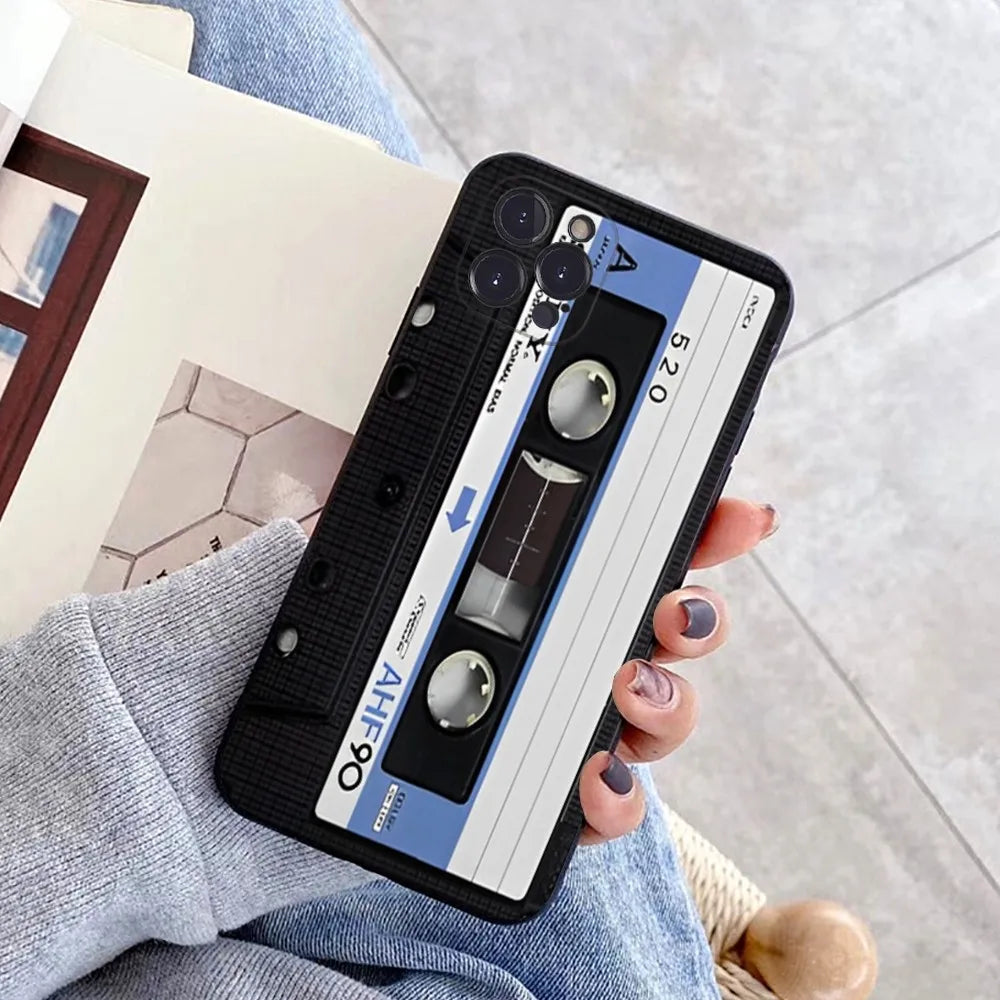 Magnetic Radio tape Cassette Phone Case for iPhone 15 8 7 6 6S Plus X SE 2020 XR XS 14 11 12 13 Mini Pro Max Mobile Case