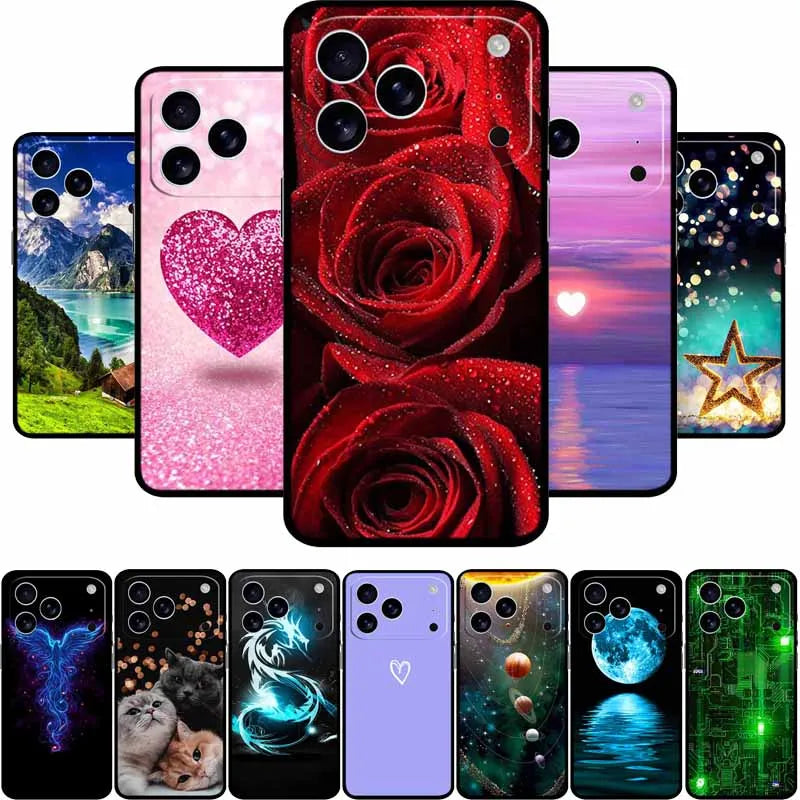 Phone Case For iphone 17 Pro Max Back Cover Case 17Pro Funda Black Silicone Soft Coque For iphone 17 Pro Cases 17Pro Max Shell