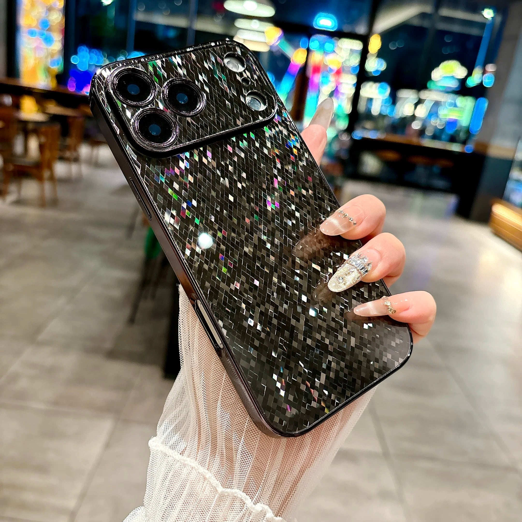 Chic Bling Glitter Plating Phone Case For iPhone 17 Air 16 15 14 12 11 Pro Max Plus Nightclub Party Focus Shiny Soft Hard Cover
