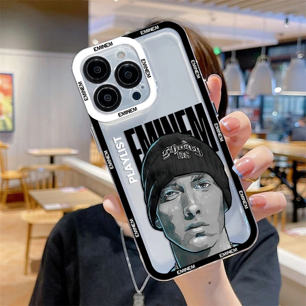 Rapper Singer Eminem Phone Case For iPhone 17 16 15 14 13 12 11 Pro Max Mini SE 7 8 Plus 17E Shockproof Non-Slip Cover Fundas
