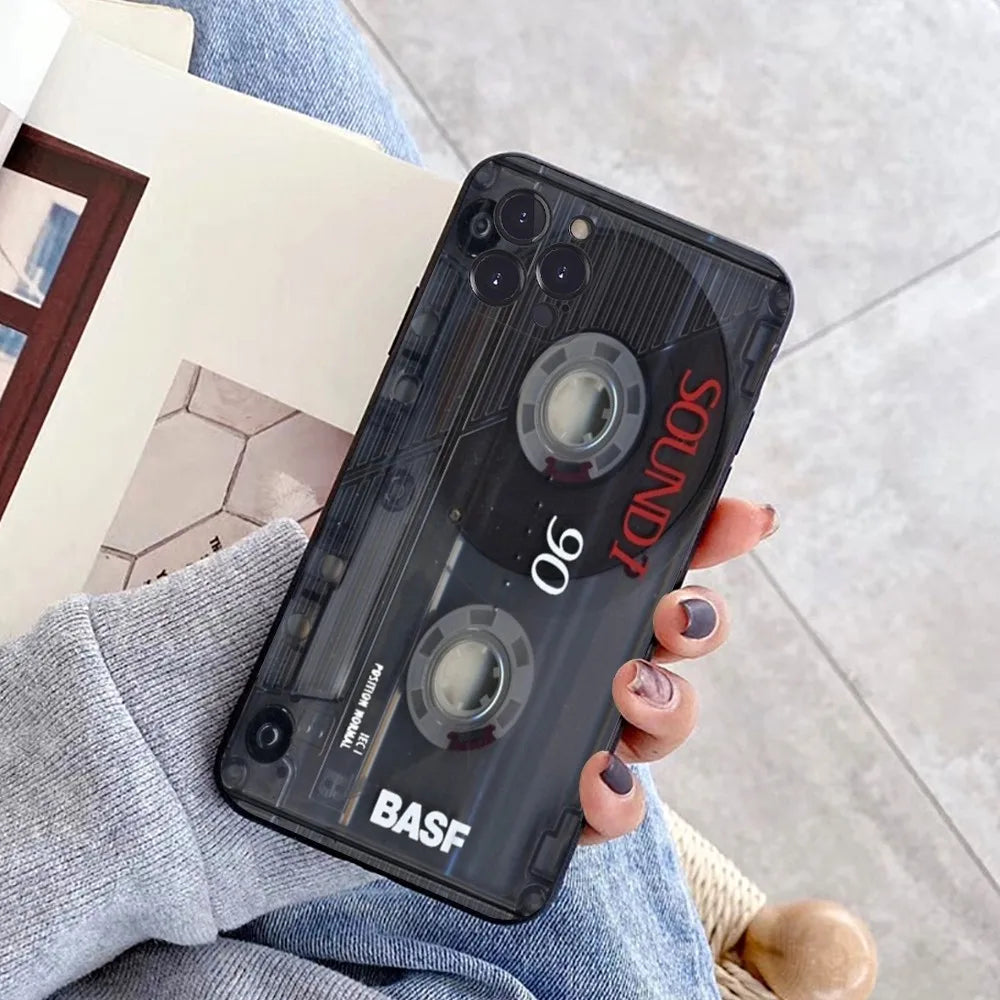 Magnetic Radio tape Cassette Phone Case for iPhone 15 8 7 6 6S Plus X SE 2020 XR XS 14 11 12 13 Mini Pro Max Mobile Case