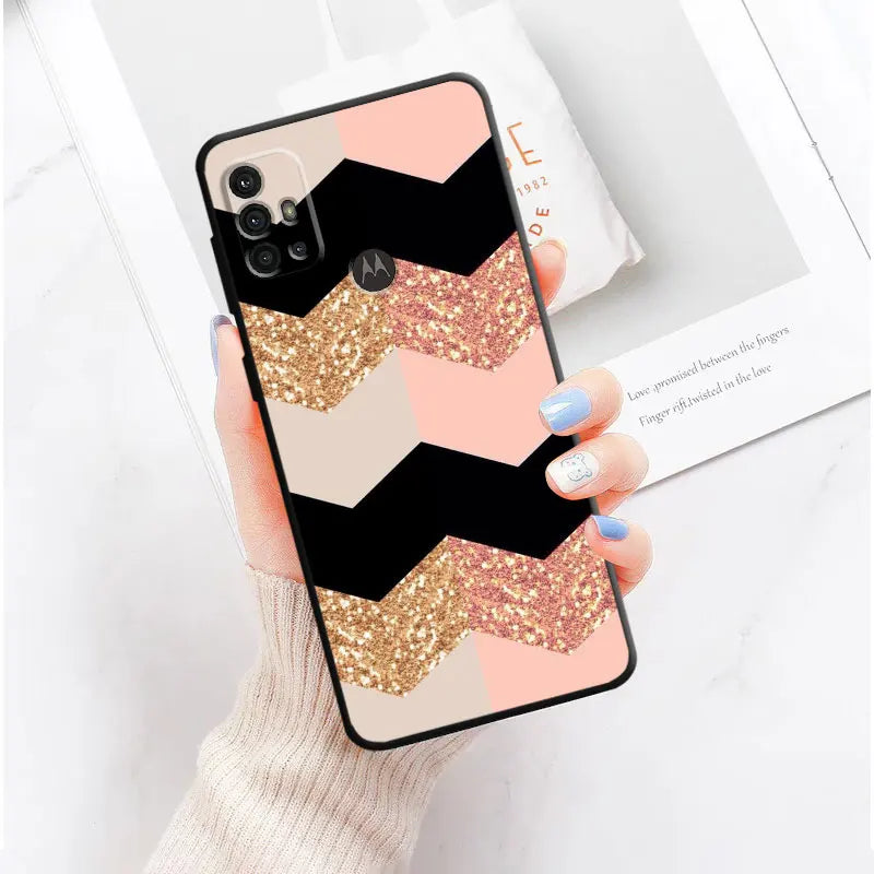 Love Rose Gold Style Phone Case for Motorola Moto G31 G32 G200 G52 G72 G30 G51 G71 5G G22 G50 G82 G8 Power Lite G60 Cover