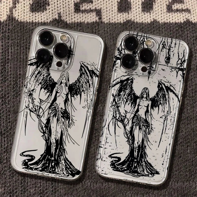 INS Style Space Angel Girl Phone Case for Samsung Galaxy S26 S25 S24 S23 S22 Ultra FE A57 A37 A17 A35 A55 A15 A16 A06 5G Cover