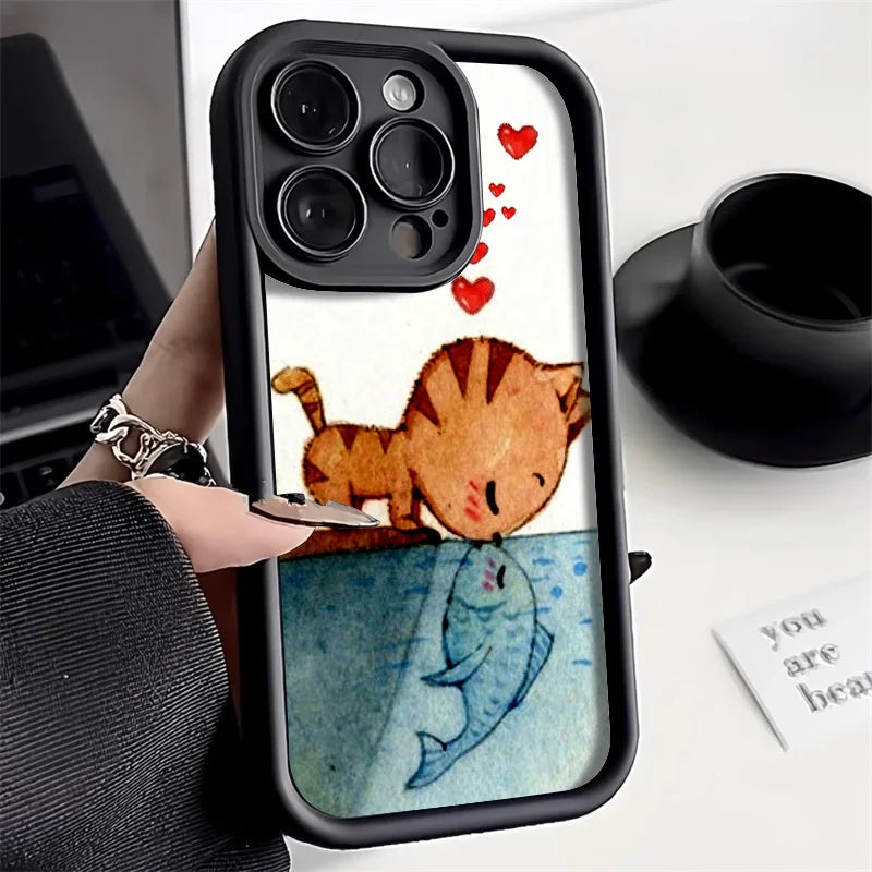 Cartoon Cute Bear Phone Cases For iPhone 11 Cases iPhone 14 16 15 Pro Max 12 13 Pro XS XR X 7 8 Plus SE 2022 SE2020 Back Cover