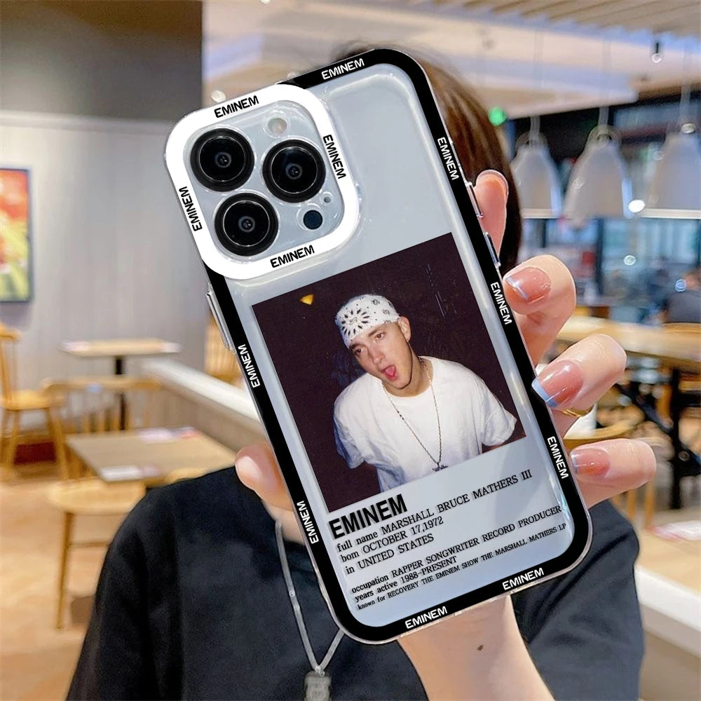 Rapper Singer Eminem Phone Case For iPhone 17 16 15 14 13 12 11 Pro Max Mini SE 7 8 Plus 17E Shockproof Non-Slip Cover Fundas
