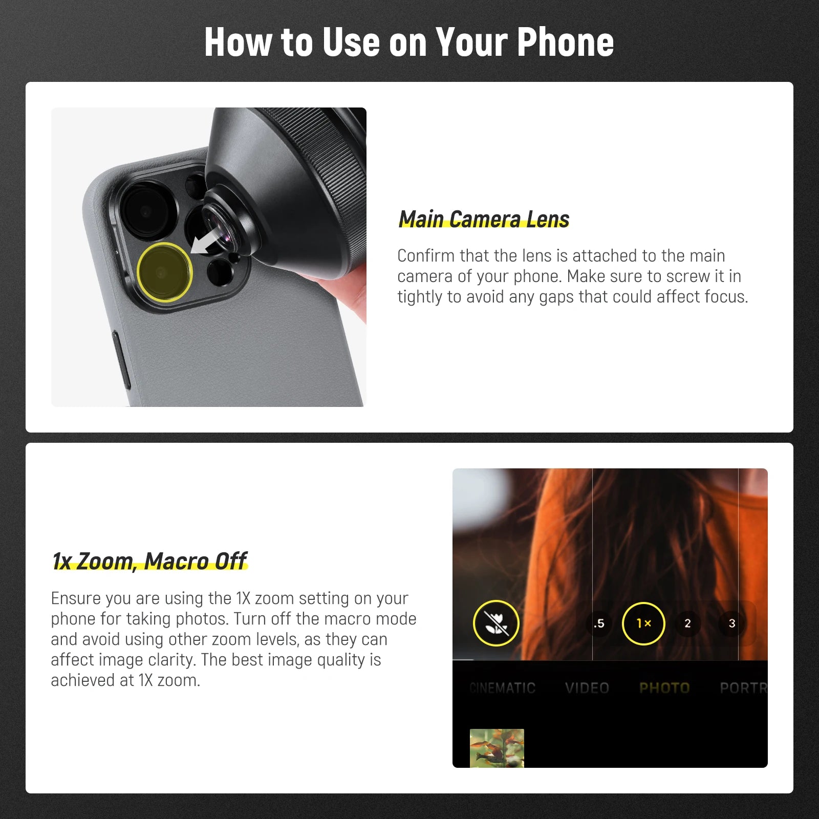 NEEWER HD 85MM Telephoto Phone Lens for 17mm Backplate 2.5X Magnification For SmallRig NEEWER iPhone Samsung Phone Cage Case