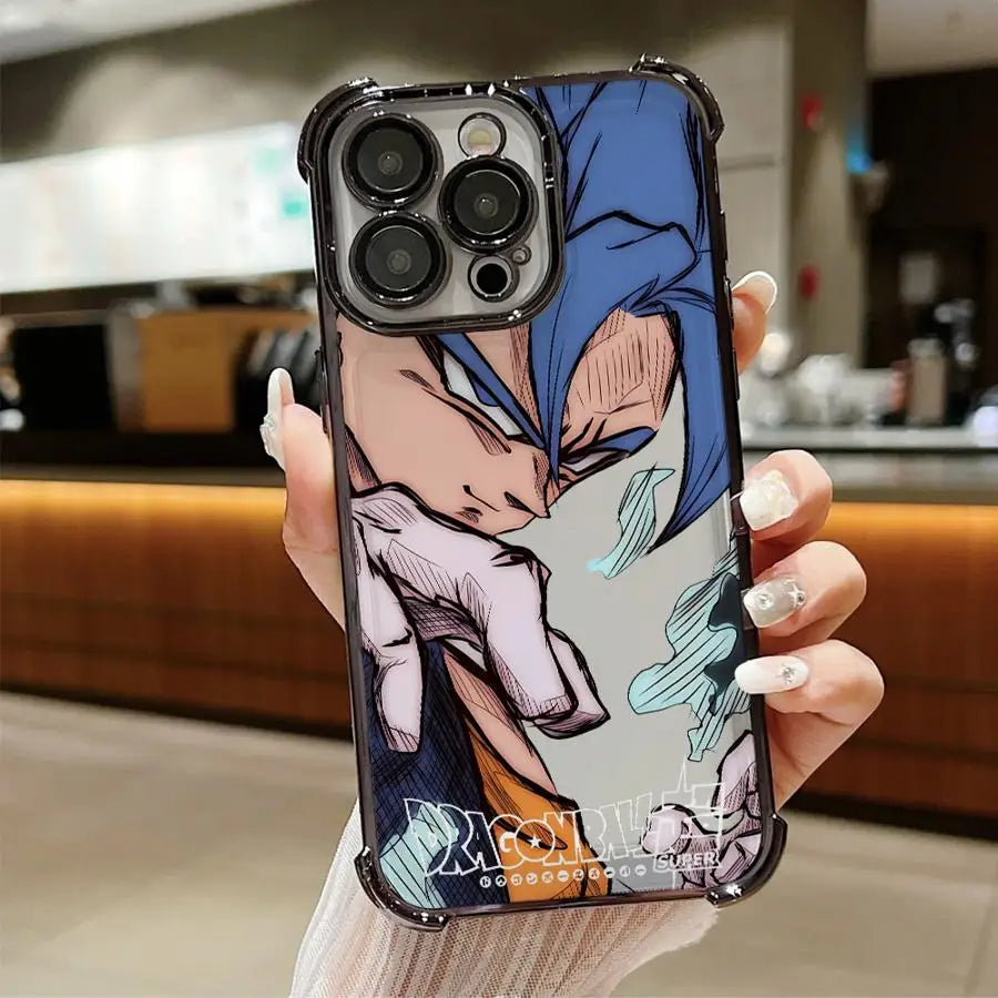 Anime Goku Luxury Phone Case for iPhone 16 Pro 15 Pro Max 14 13 12 11 XS 14 Pro Max 16 Plus 14Pro XR 12Pro Soft Shell