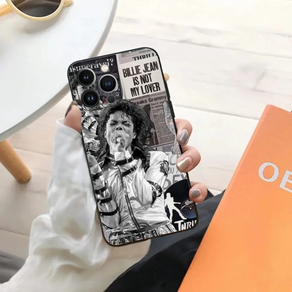 Singer Michael Jackson Phone Case For iPhone 15,14,13,12,11,Plus,Pro Max,XS,X,XR,SE,Mini,8,7 Soft Silicone Black Cover