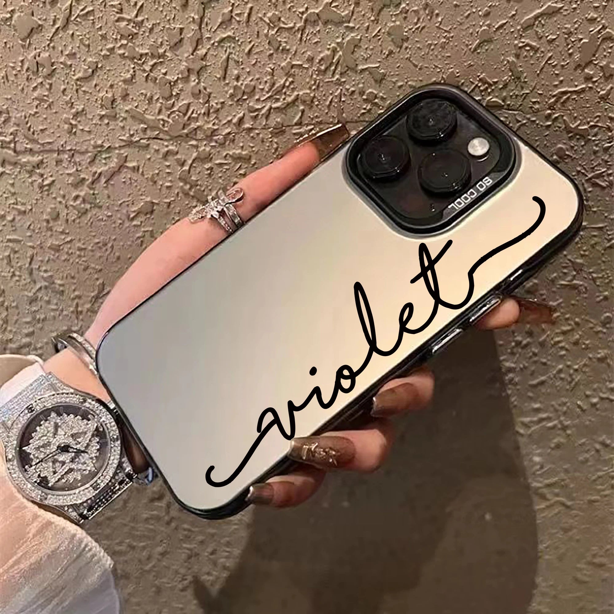 Black Phone Case Personalized Customized Name for iPhone 17 16 15 14 13 12 11 Pro Shockproof DIY Gift for Both Men And Women