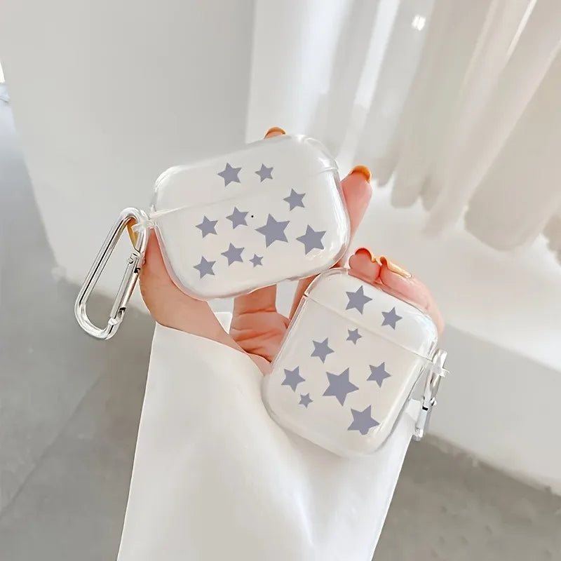 Music Player Cute Star Heart Pattern Protective Case for AirPods 2/3/4 Earphone Cases for AirPods Pro3/Pro2/Pro Headphone Cover