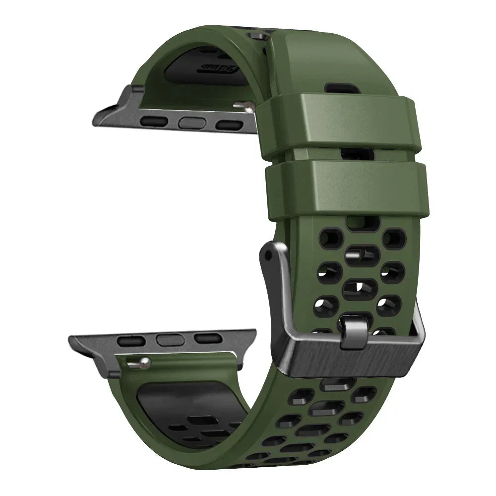 Sport Silicone Strap For Apple Watch Ultra 2 49mm Bracelet Wristband For Apple Watch Series 9 8 7 SE 6 45mm 44mm 42mm Accessory