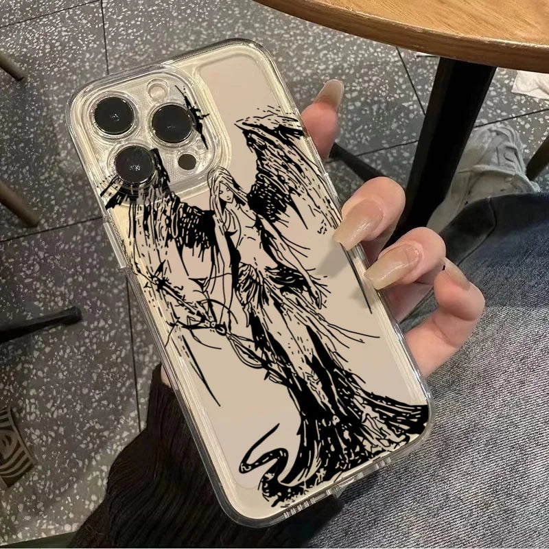 INS Style Space Angel Girl Phone Case for Samsung Galaxy S26 S25 S24 S23 S22 Ultra FE A57 A37 A17 A35 A55 A15 A16 A06 5G Cover