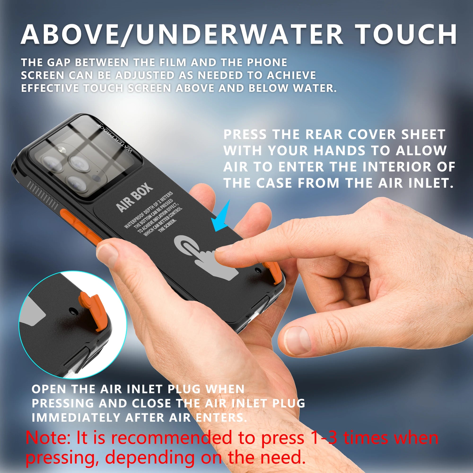 360 Waterproof Air Box Phone Case For iPhone 16 Pro Max 15 14 13 Underwater Taking Dustproof Swimming Professional Diving Cases