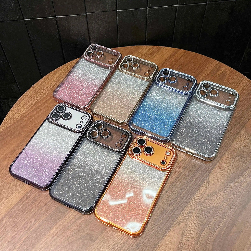 Luxury Diamond Glitter Phone Case For iPhone 17 Pro 17 Pro Max 17 16 15 14 13 12 11 Pro Max Plus Shockproof Women Phone Cover