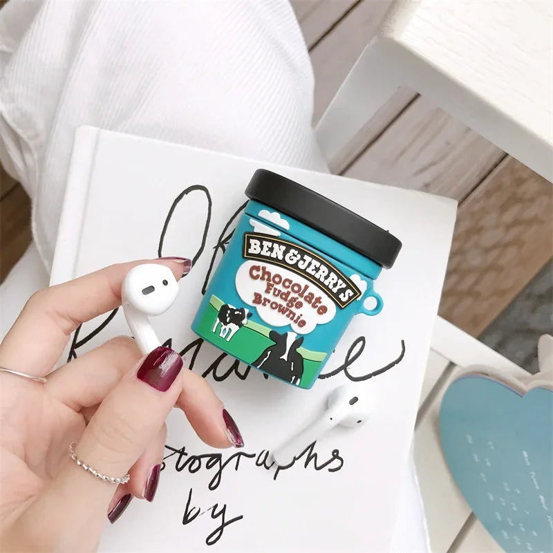 for AirPods Pro 3 Case Cartoon Ice Cream Snacks Earphone Cover for AirPods 4 Case Wireless Earbuds Cover for AirPods Pro 2 Case
