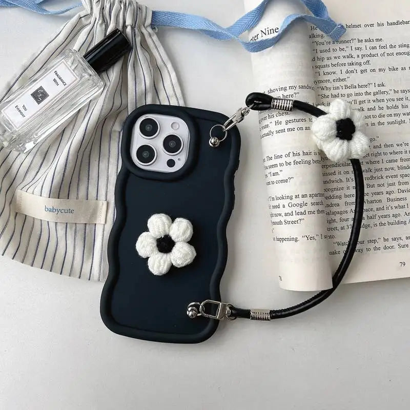 Furry Flower Rope Candy Wave Phone Case For Motorola Moto G100 Pro G86 G56 G85 G75 G55 G45 G35 G15 G10 Power G71S G05 Soft Cover