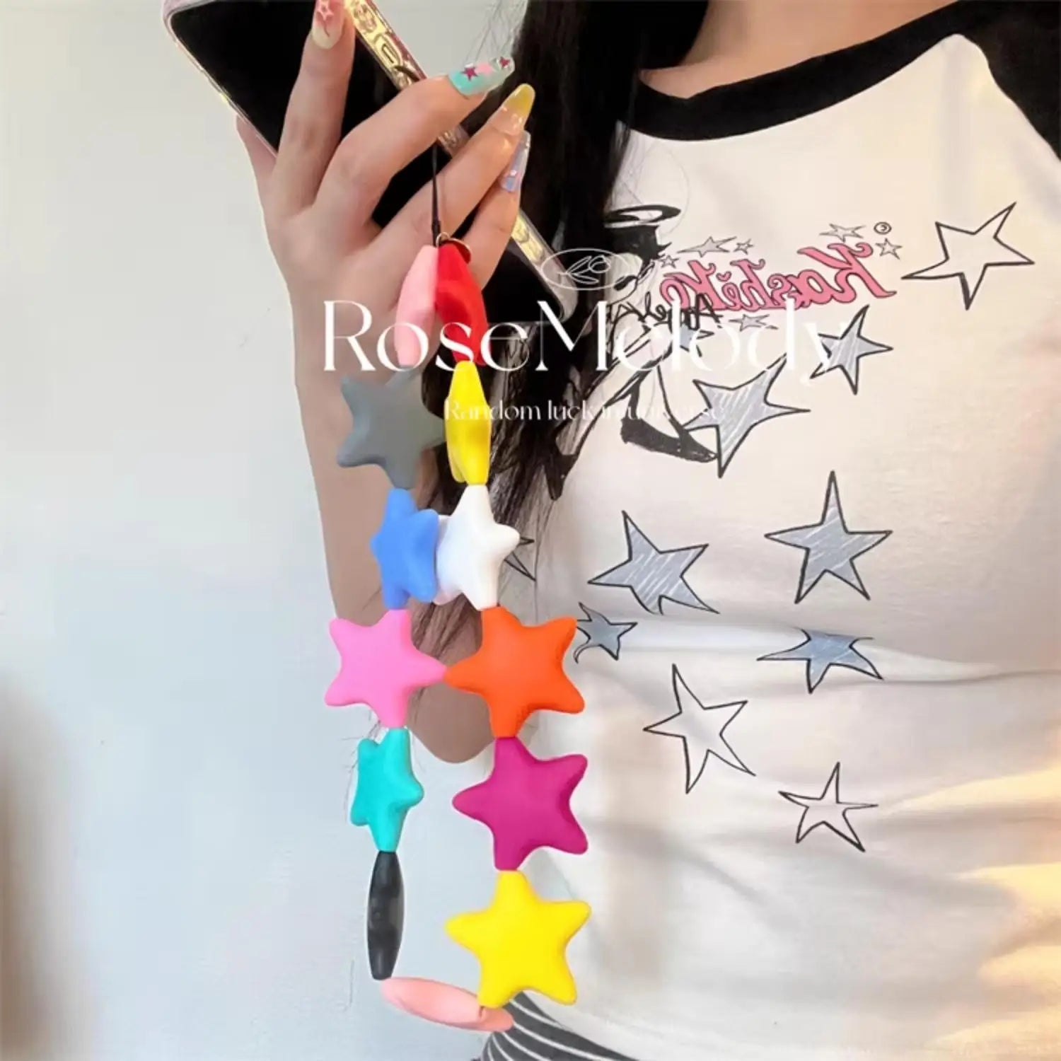 Fantastic Rainbow Laser Love Star Phone Case For iPhone  16 15 14 13 12 11 Pro Max XR XS MAX  7 8 Plus Y2K Anti Fall Cover