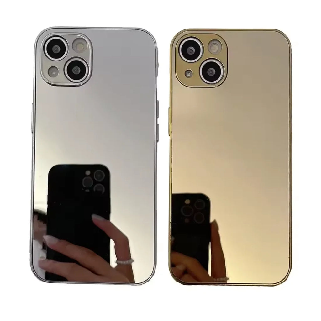 Deluxe mirrored phone case for iPhone 16 15 14 13 12 Pro Max 11
