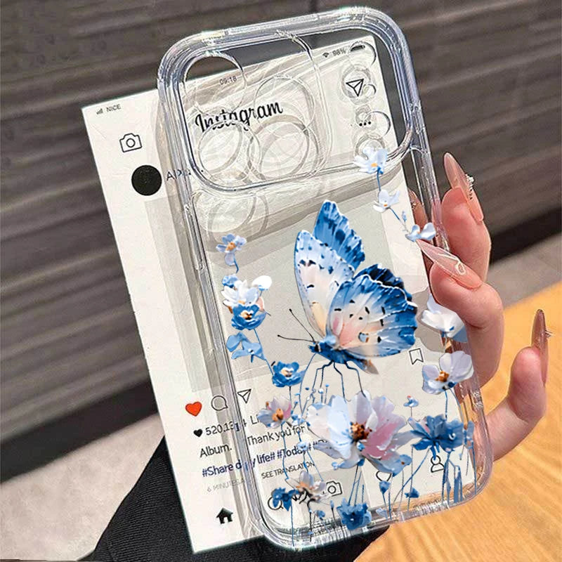 Retro Butterfly Transparent Phone Cases For Motorola Moto Edge 40 Pro G53 G30 G32 G73 G72 G71 G22 G52 G60 G60S G9 Play Plus Case