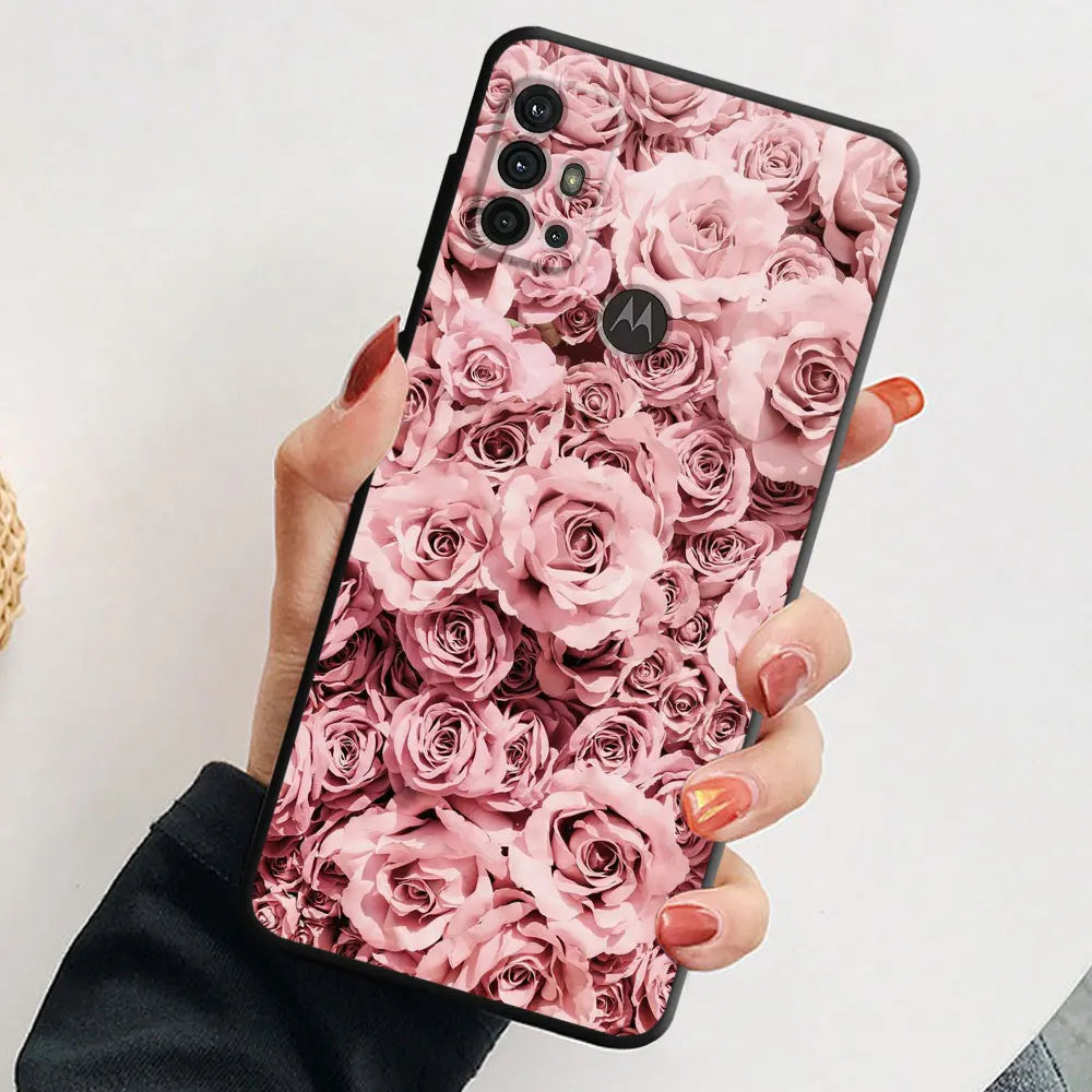 Love Rose Gold Style Phone Case for Motorola Moto G31 G32 G200 G52 G72 G30 G51 G71 5G G22 G50 G82 G8 Power Lite G60 Cover