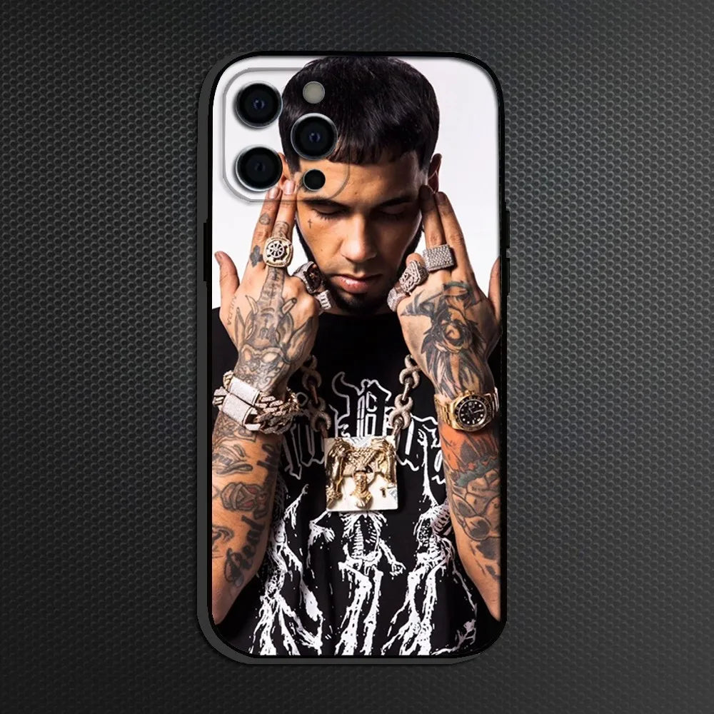 Rapper A- Anuel AA  Phone Case For iPhone 16,15,14,13,12,11 Plus,Pro Max,XS,X,XR,SE,Mini,8,7,Soft Silicone Black Cover