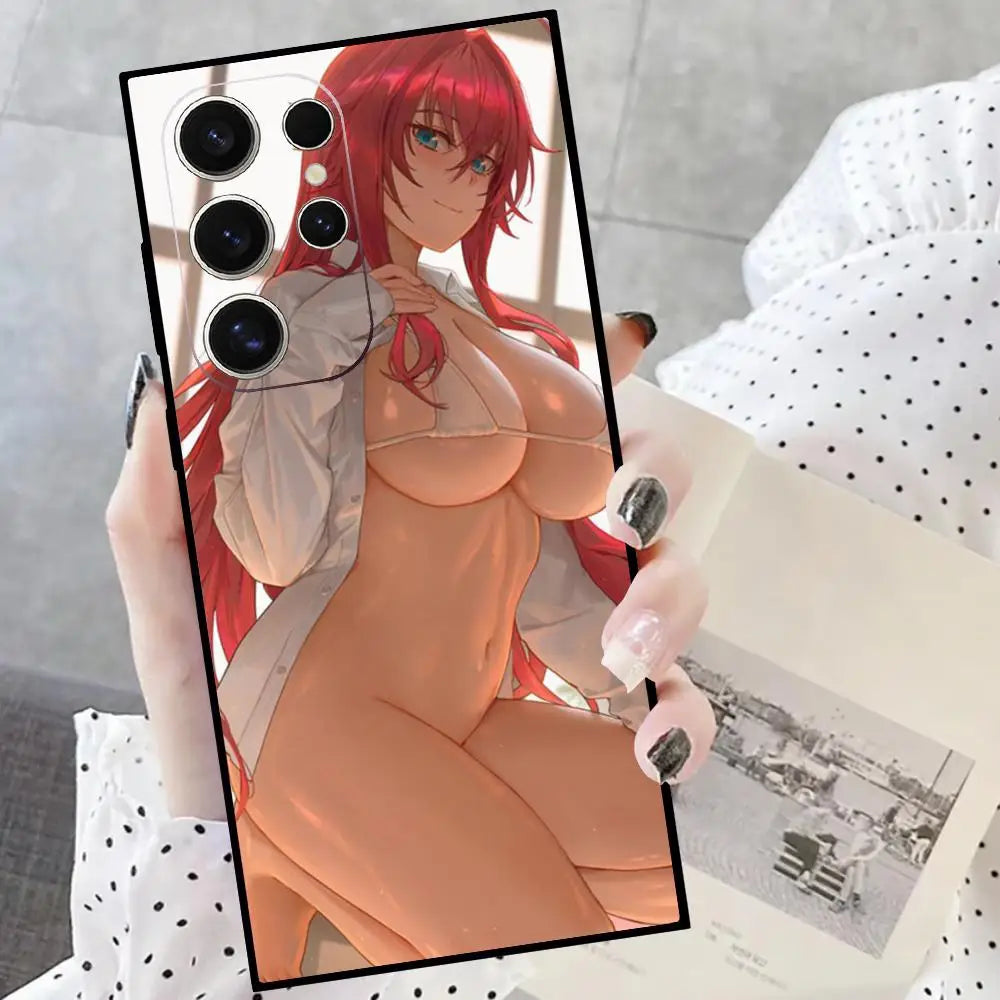 Hentai cute girls Phone Case For Samsung Galaxy S24 S23 S22 S21 S20 Ultra FE Plus M55 M54 Black Case Cover