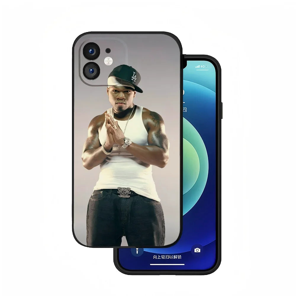 Rapper Hip Hop Street 50 Cent Phone Case Silicone Soft For IPhone 16 15 14 13 12 11 Plus Pro Max Plus