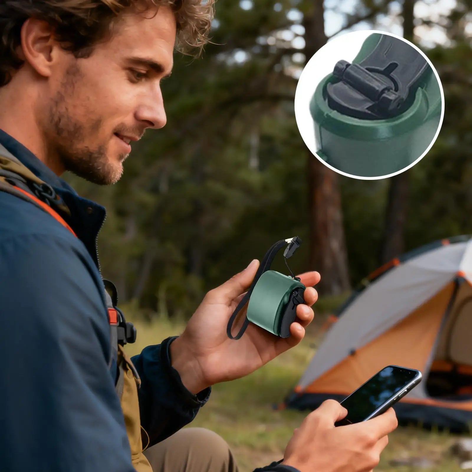 Hand Crank Cell Phone Charger Portable Power Supply Backpacking Cellphone Charger for Camping Home Survival Preparedness Outage