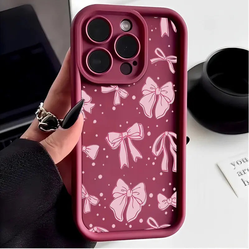3D Pink Bowknot Phone Case For Motorola Moto G24 G54 G05 G04 G34 G75 G14 G15 E13 E40 E14 E22 E32 G9 G Play 2025 Cover Soft Cases
