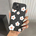 Phone Case For iPhone 16 Cases iPhone 17 15 11 12 13 14 Pro Max XR 16E 15 Plus Black Stylish Flower Patterned Design Phone Cover