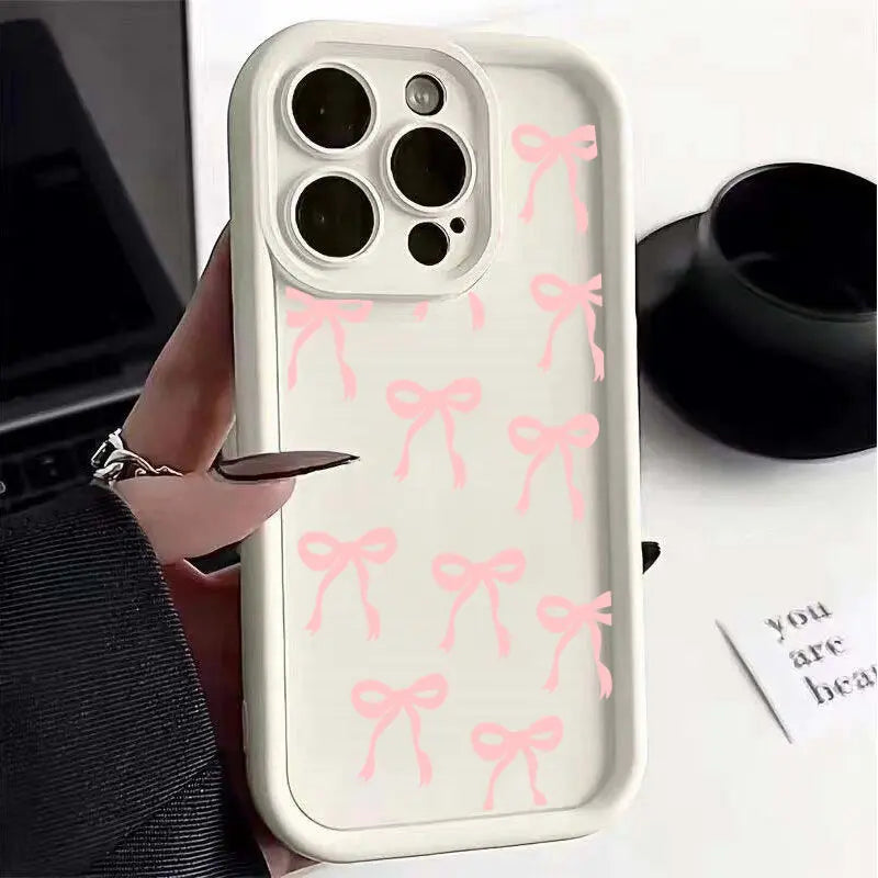 3D Pink Bowknot Phone Case For Motorola Moto G24 G54 G05 G04 G34 G75 G14 G15 E13 E40 E14 E22 E32 G9 G Play 2025 Cover Soft Cases