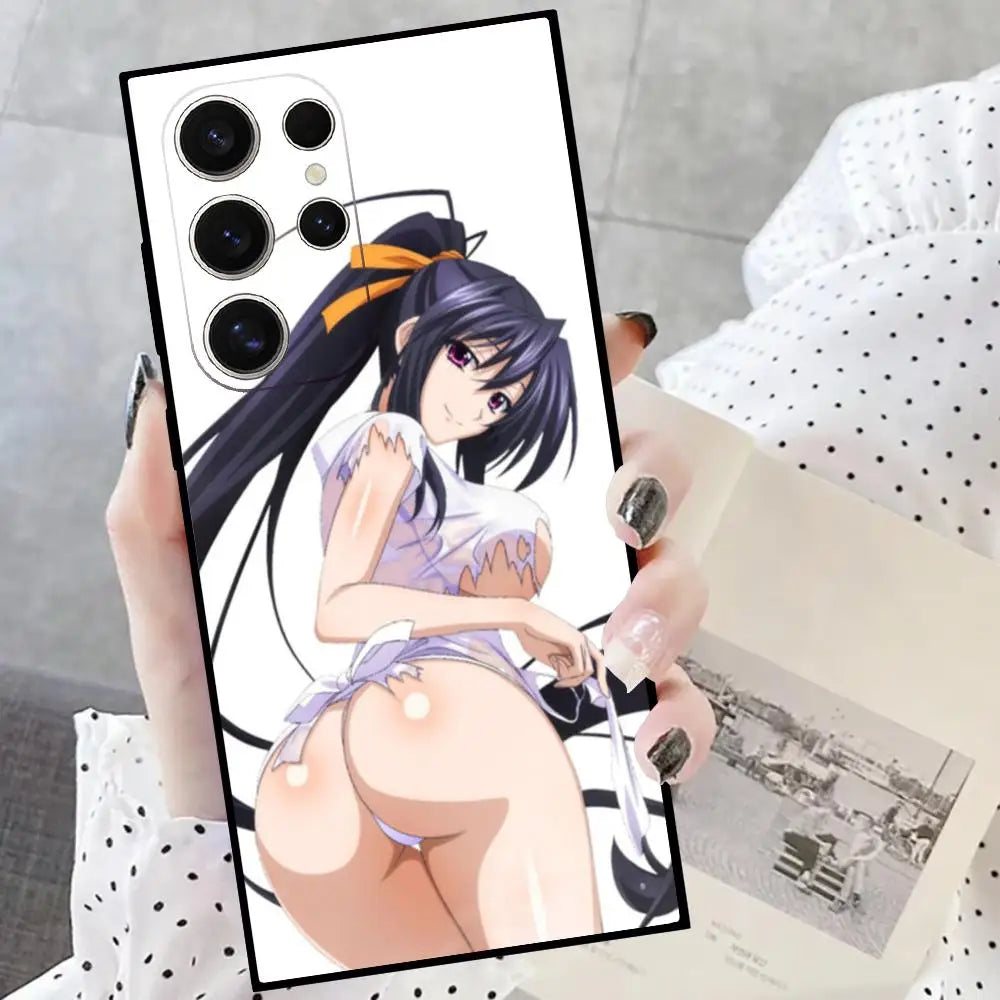Hentai cute girls Phone Case For Samsung Galaxy S24 S23 S22 S21 S20 Ultra FE Plus M55 M54 Black Case Cover