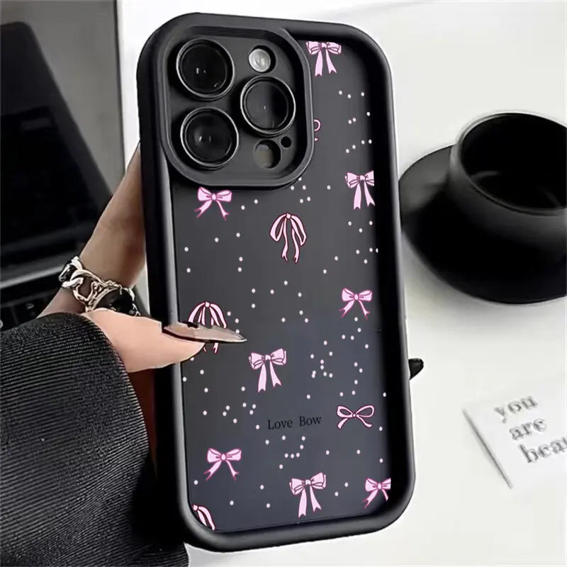 3D Pink Bowknot Phone Case For Motorola Moto G24 G54 G05 G04 G34 G75 G14 G15 E13 E40 E14 E22 E32 G9 G Play 2025 Cover Soft Cases