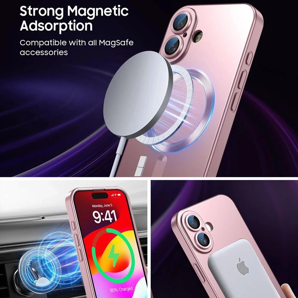 For Magsafe Magnetic Wireless Charge Phone Cases For iPhone 17 Air 16 15 14 13 12 11 Pro Max Case Camera Back Cover Accessories