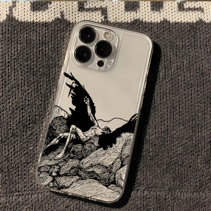 INS Style Space Angel Girl Phone Case for Samsung Galaxy S26 S25 S24 S23 S22 Ultra FE A57 A37 A17 A35 A55 A15 A16 A06 5G Cover