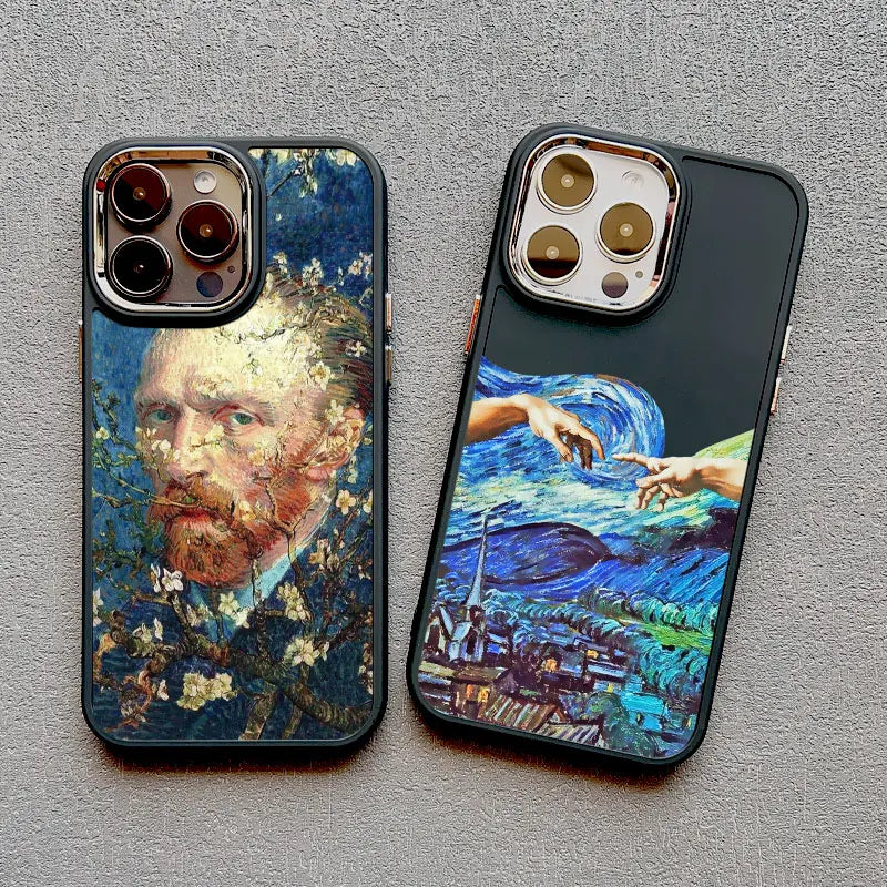 Art Painting Silicone Phone Cases For iPhone 11 12 13 14 15 Pro Max X XS XR 7 8 Plus SE 2020 15 14 Plus Shockproof Case Cover