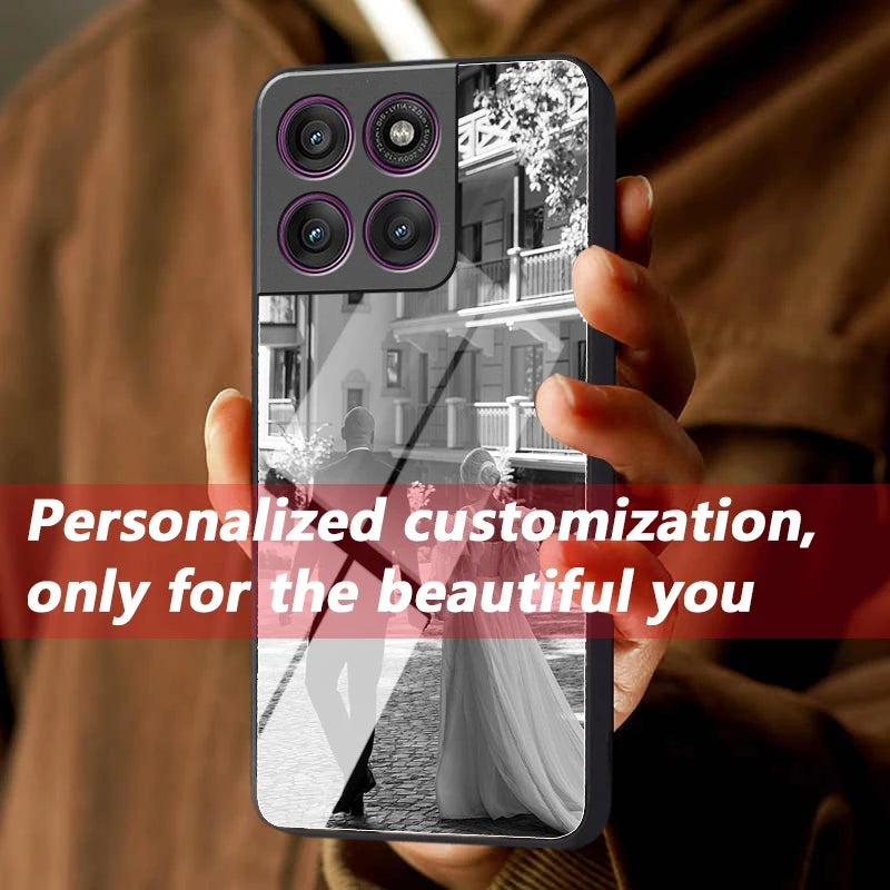 Custom Photo Mirror Glass Phone Case for Motorola Edge 60/50/40/30/20/G86/G84/G75