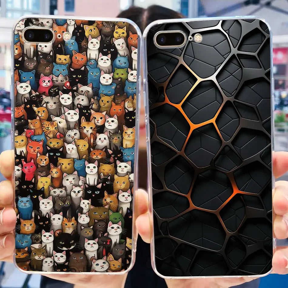 For iPhone 7 8 Plus Phone Case iPhone7 iPhone8 7Plus 8Plus SE 2020 2022 Fashion Cool Pattern Soft Silicone TPU Cases